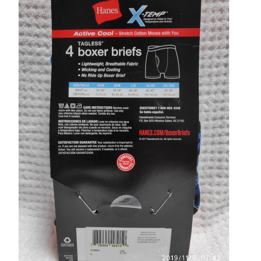 Hanes, Men's 3-Pack X-Temp Comfort Cool Boxer Briefs, Regular Length,  2XL/2XG 