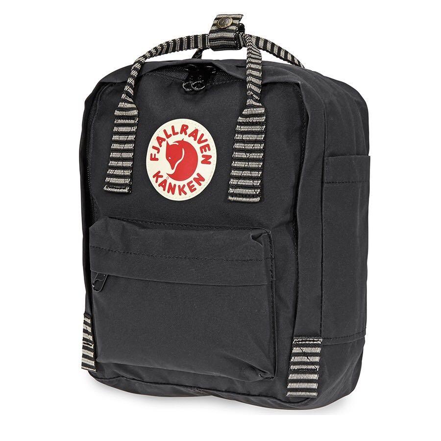 kanken mini black striped