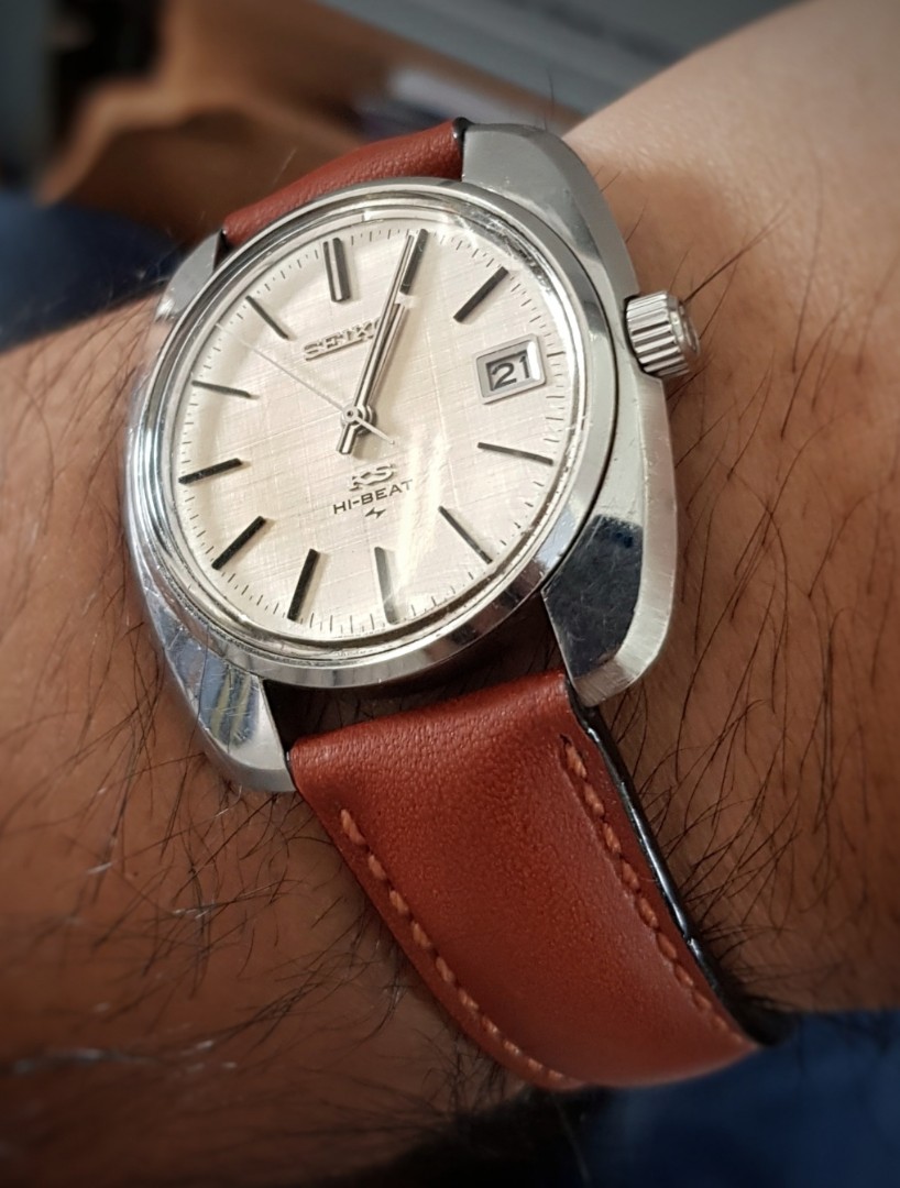 King Seiko 4502-8000 (rare big case, linen dial), Men's Fashion, Watches &  Accessories, Watches on Carousell