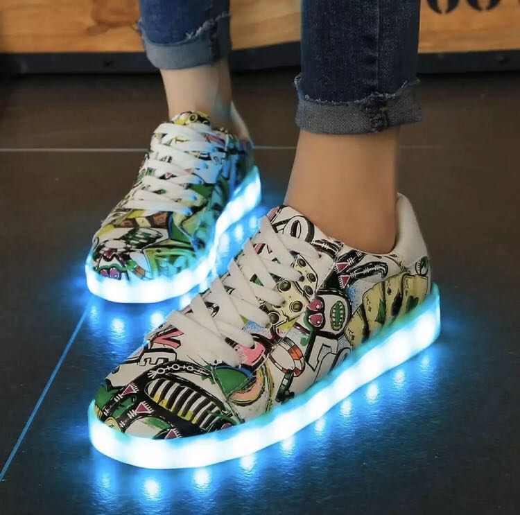 LED shoes for teens with USB charger Women s Fashion Footwear