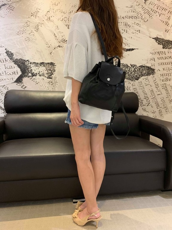 Le pliage cuir backpack top