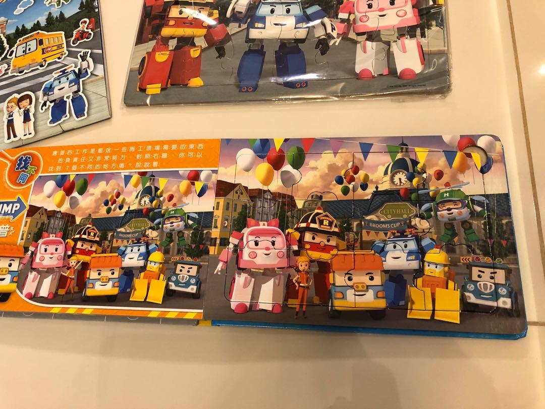 Robocar Poli Jigsaw Puzzles and Sticker Book, Hobbies & Toys, Toys & Games  on Carousell