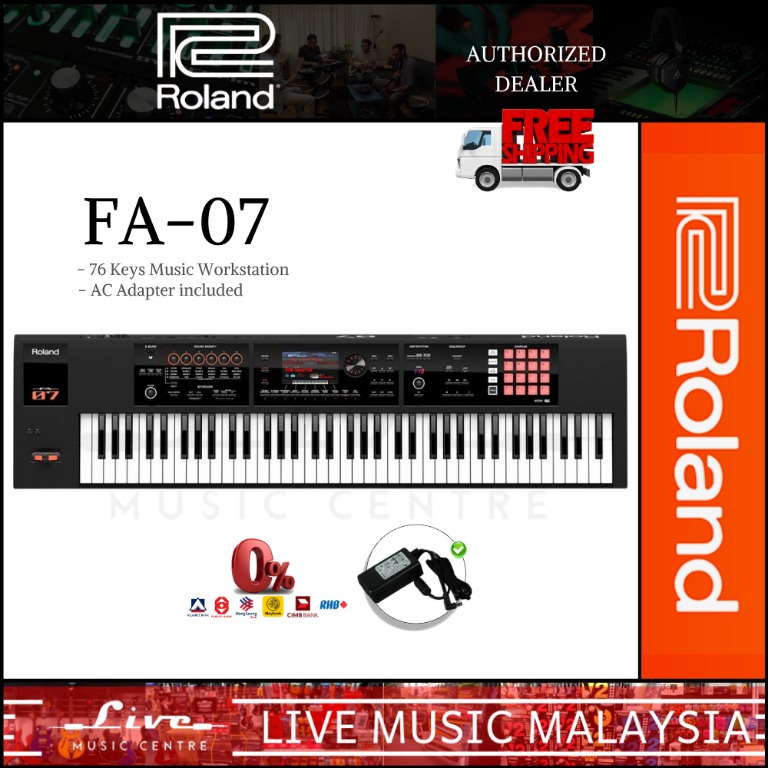 Roland Fa 07 76 Keys Music Workstation Fa07 Music Media Music Instruments On Carousell