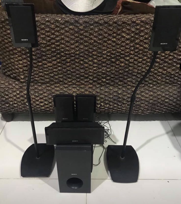Sony home theatre speakers, Furniture & Home Living, Furniture, TV Consoles on Carousell