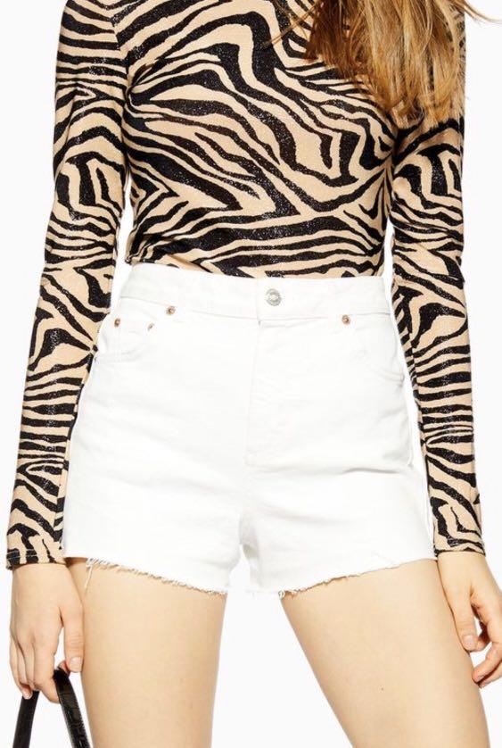 topshop white mom shorts