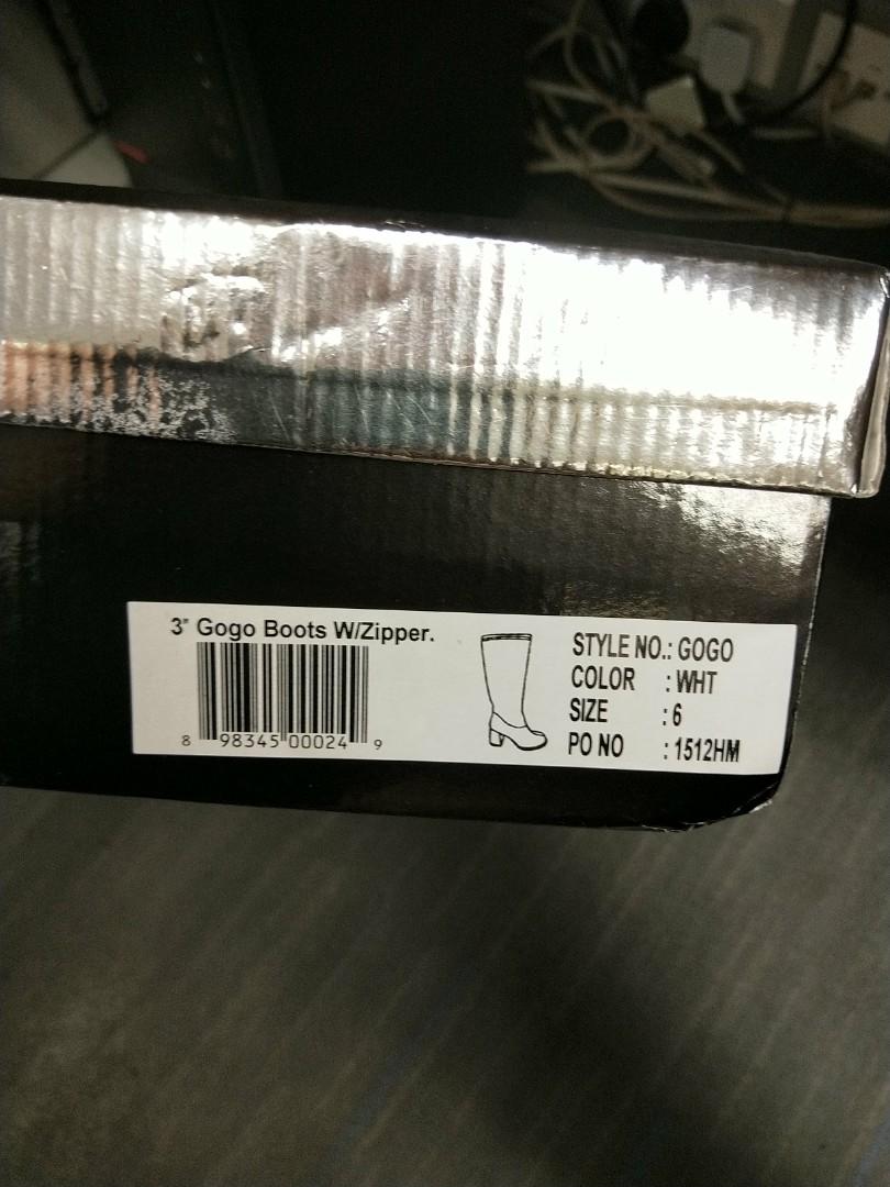 White go go boots size 9 outlet