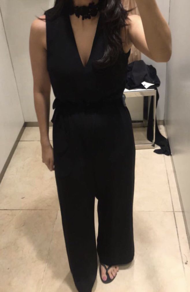 zara black jumpsuits