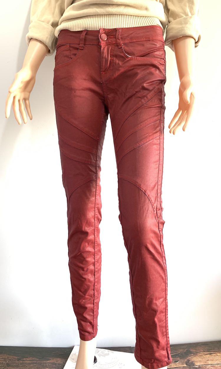 Zara Faux Leather Pants/ Red skinny, Women's Fashion, Bottoms, Jeans on