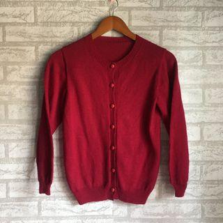 Red Cardigan Candy Button