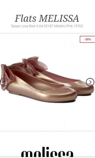 Melissa flatshoes limited edition 36 soft pink metallic