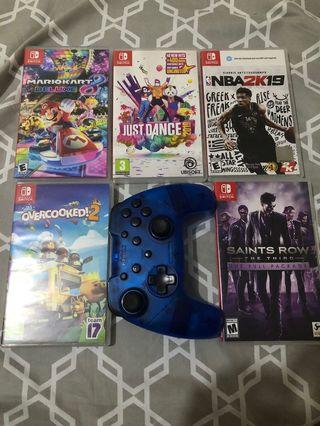 Nintendo Switch Games + Controller