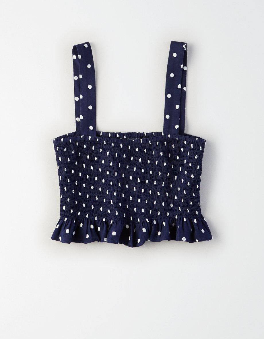 american eagle polka dot top