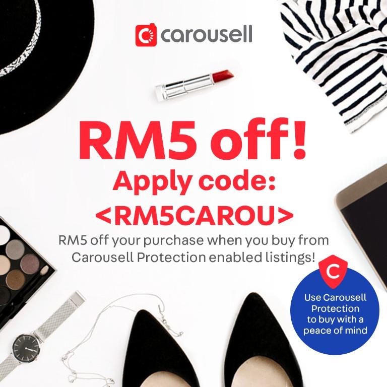 <PROMO CODE ENDED> (Category: Face Care) located in Kuala Lumpur. Submitted by carousell_my (Listing ID 268458998, Image 1). Description: Now you can apply promo code to get discounts on Carousell! Discounts for everyone yeah yeah~! Just purchase ANY Items from sellers with Carousell Protection (BETA) enabled listings and apply 'RM5CAROU' promo code during the checkout, your RM5 discount is on us! Don't miss out on this awesome deal! Shop now! Te