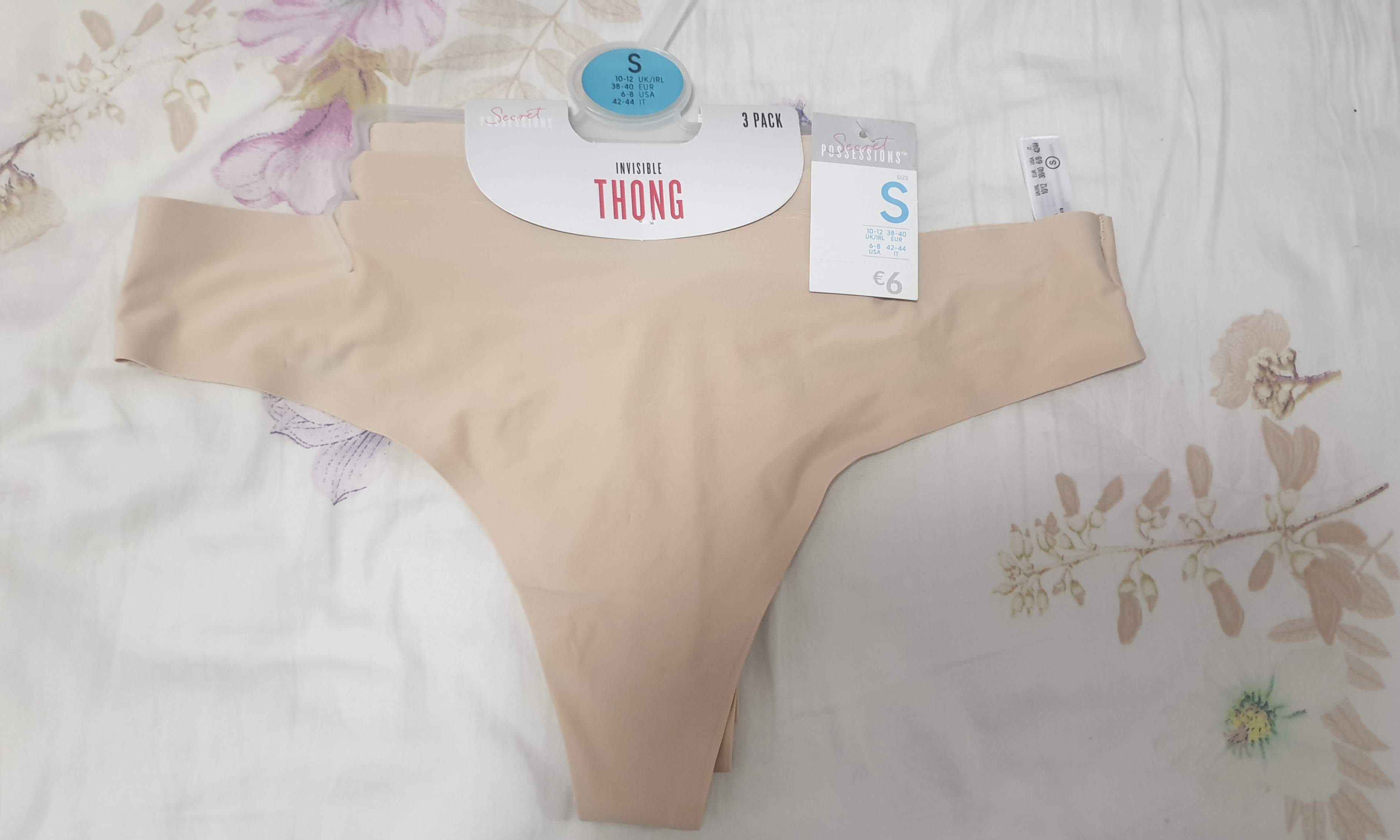 Brand New 3 Pcs Nude Seamless Invisible Thong (Primark), Women's