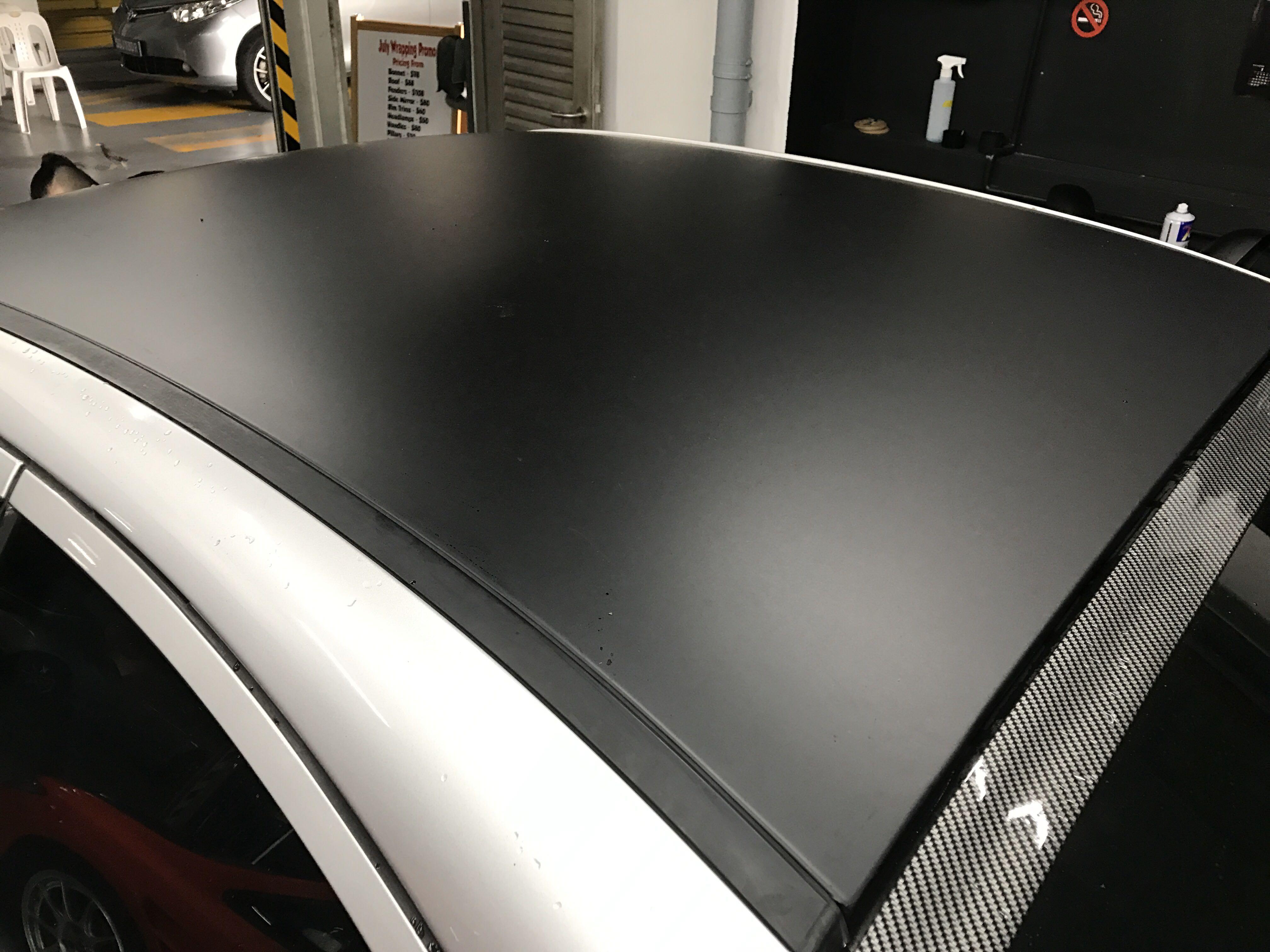 Car Roof matte black wrap, Car Accessories, Accessories on Carousell