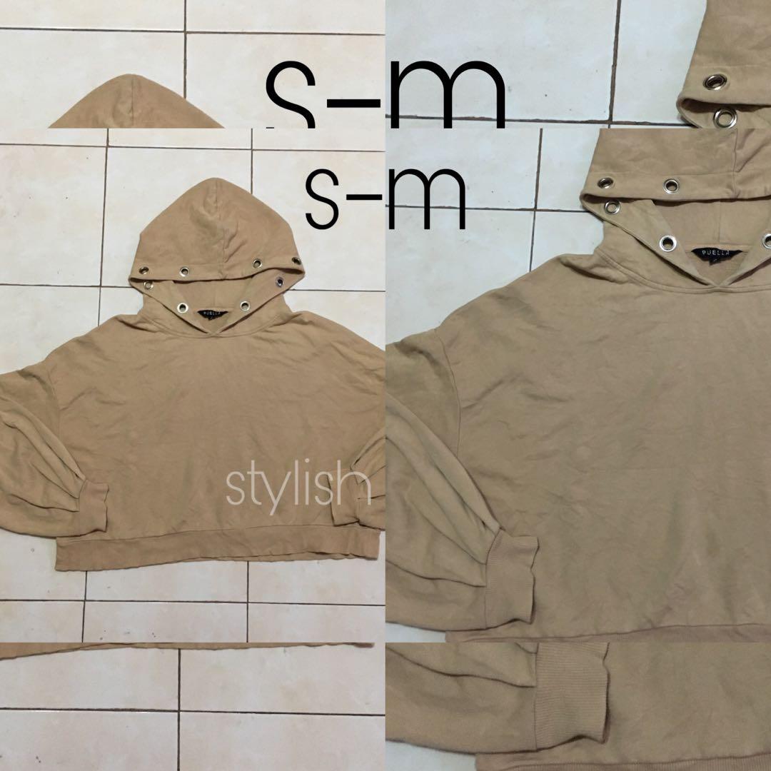 cream crop hoodie