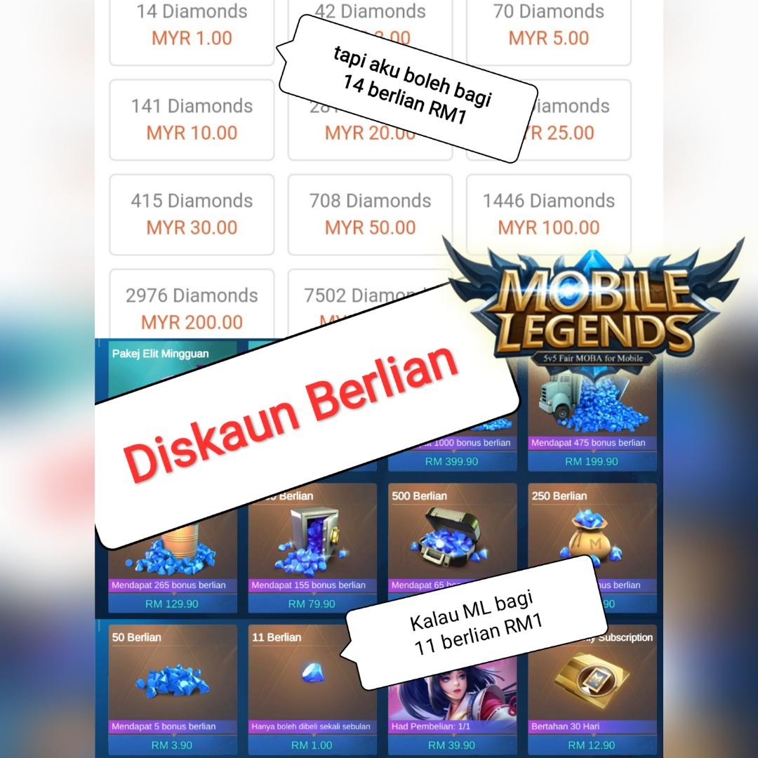 Discount Diamond Mobile Legends Tickets Vouchers Gift Cards Vouchers On Carousell