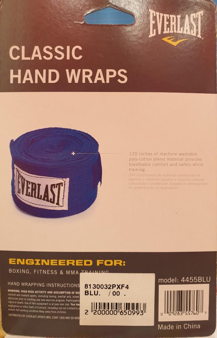 Everlast Classic Hand Wraps (Blue), Health & Nutrition, Braces, Support