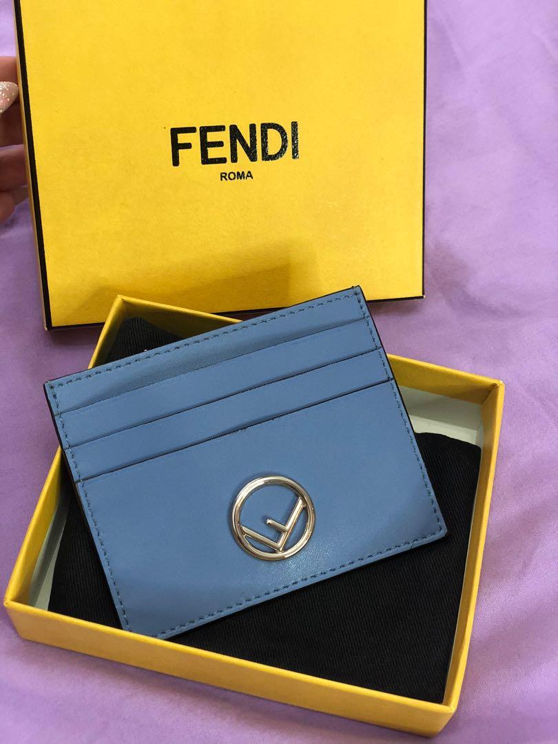 F is Fendi Card holder Blue