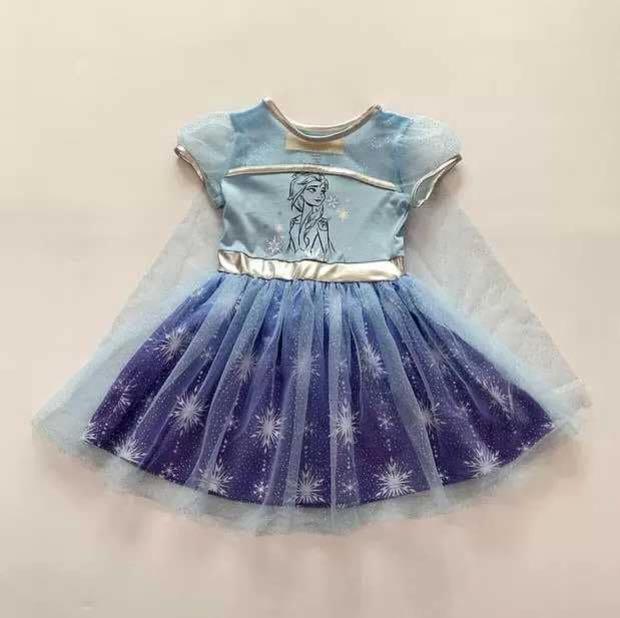 Authentic Frozen 2 Princess Elsa Tutu Dress With Removable Cape