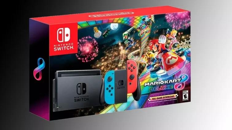 switch with mario kart 8 deluxe console bundle