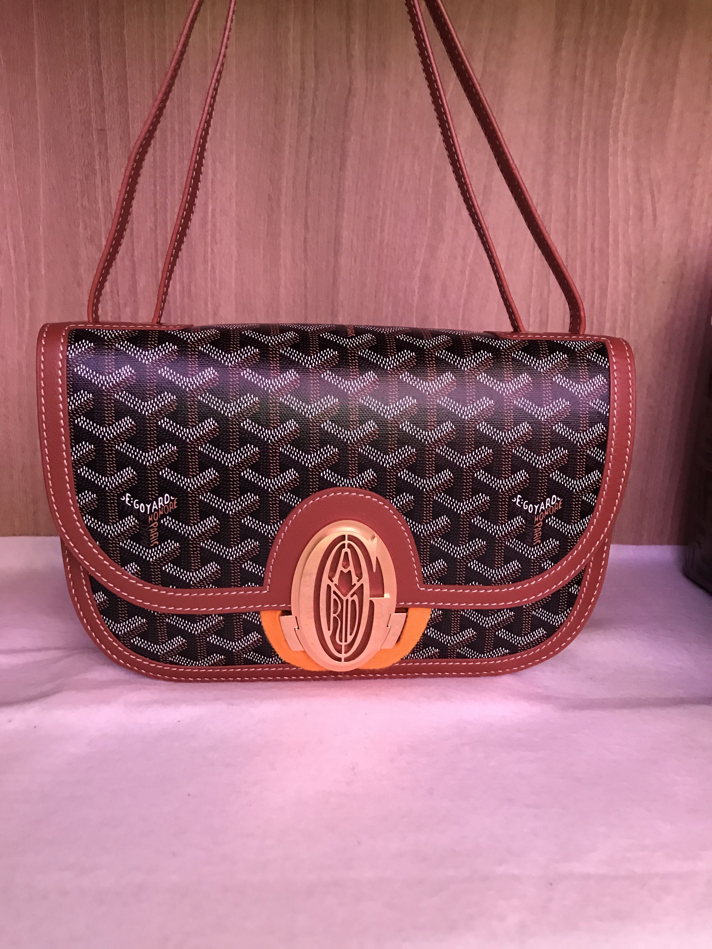 GOYARD Goyardine 233 PM Shoulder Bag Black Gold 1151444