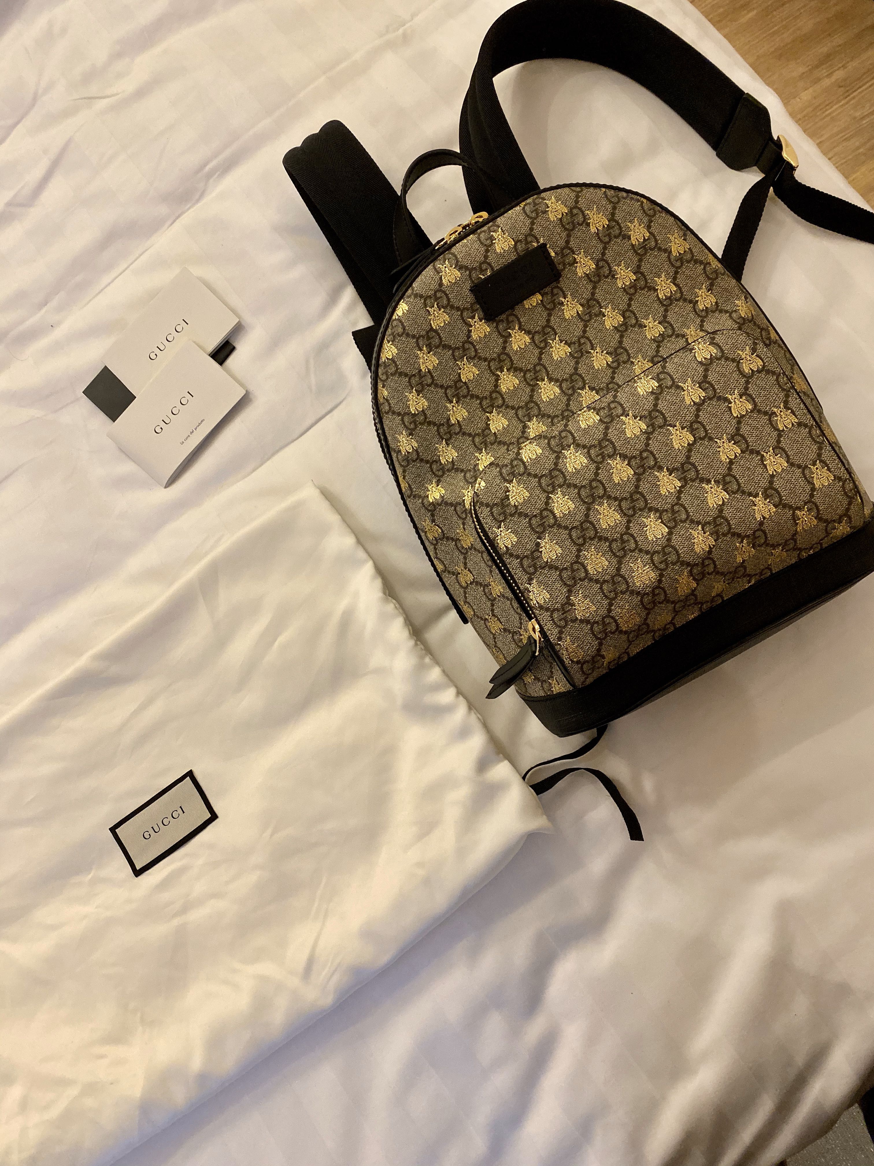 Gucci GG Supreme Bees Backpack, Luxury 