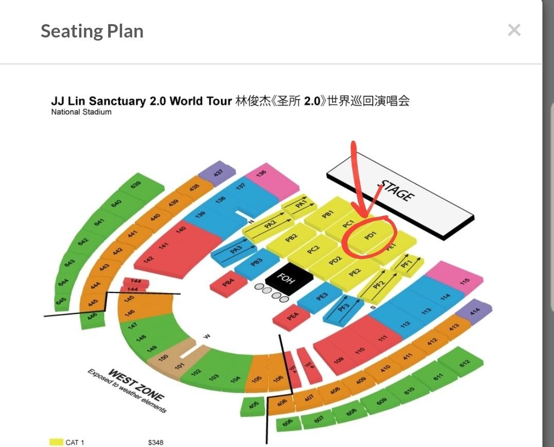 JJ Lin concert Tickets! (Authentic) Front roll., Tickets & Vouchers