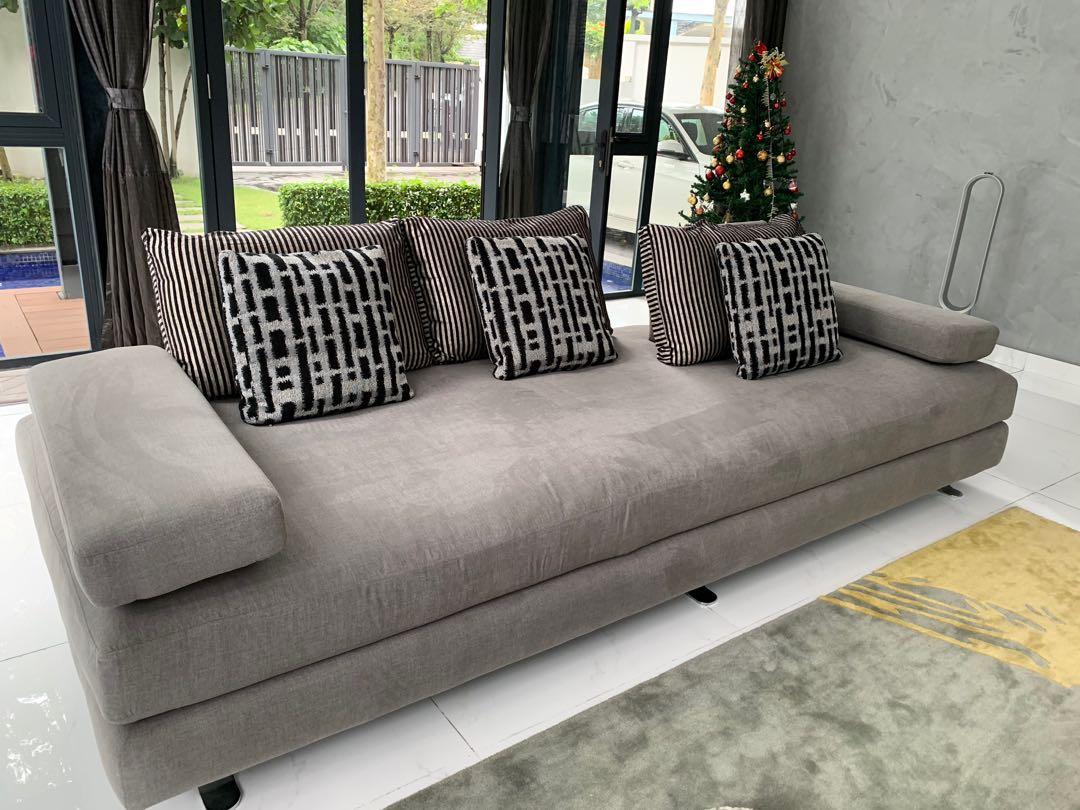 New Minimalist Modern 46 seater Sofa(Bought >10K,Feathers), Furniture