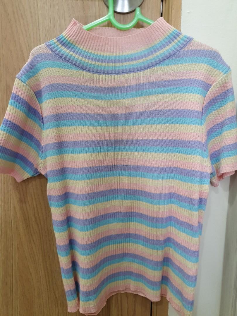 Pastel rainbow turtleneck store