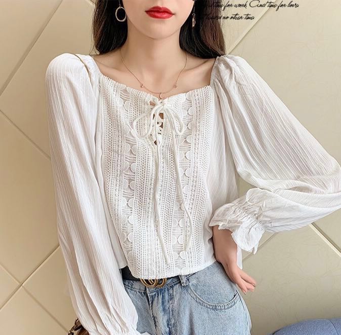 ruffle long sleeve top