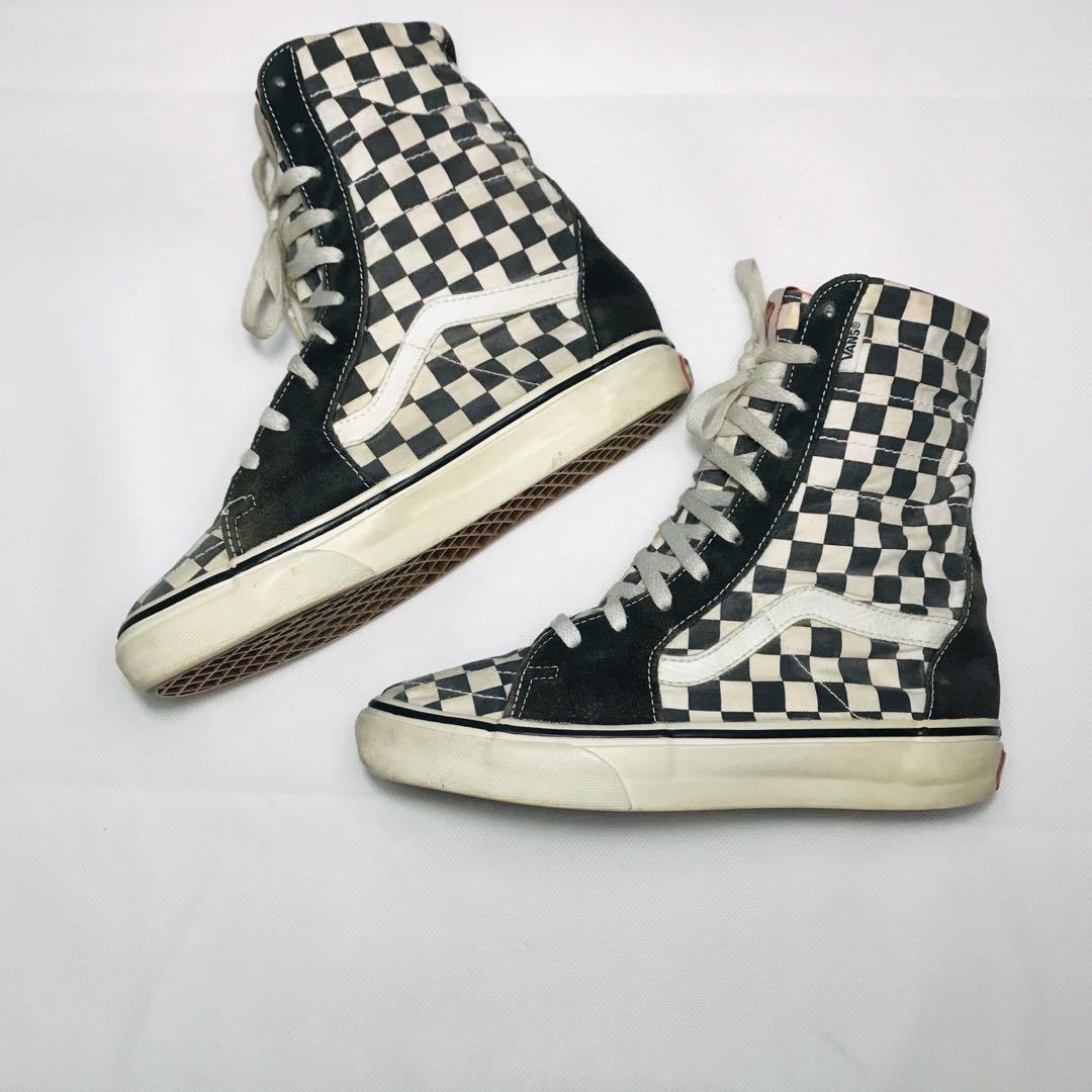 Vans Super Sk8 Hi checkered rare lady girl women