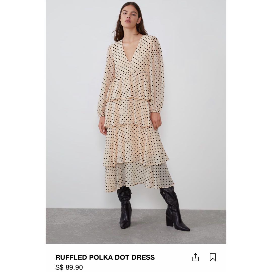 ruffled polka dot dress zara