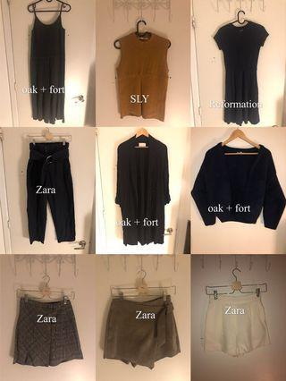 Oak + Fort/ Reformation/ Zara SALE (please see description for prices)