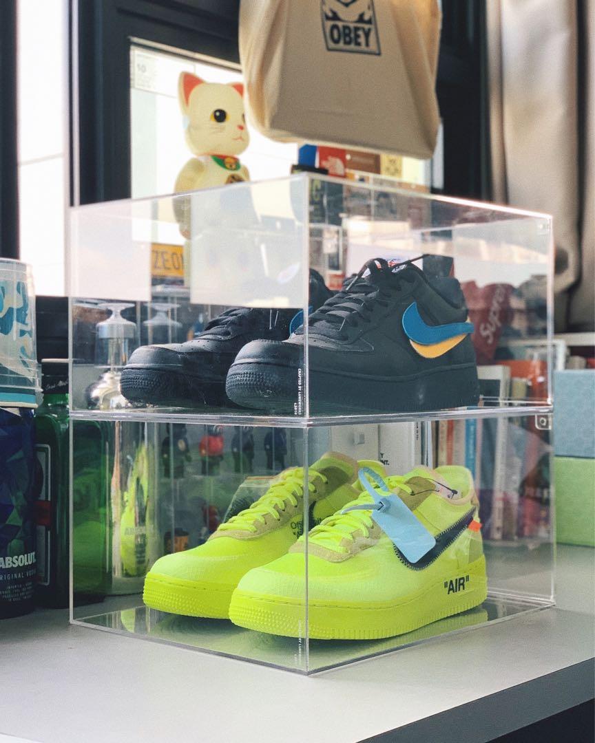plastic sneaker cases on Acrylic Dropfront Case Box For Sneakers Shoes Instocks Furniture Shelves Drawers On Carousell