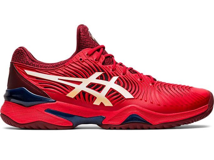 Red asics tennis shop shoes