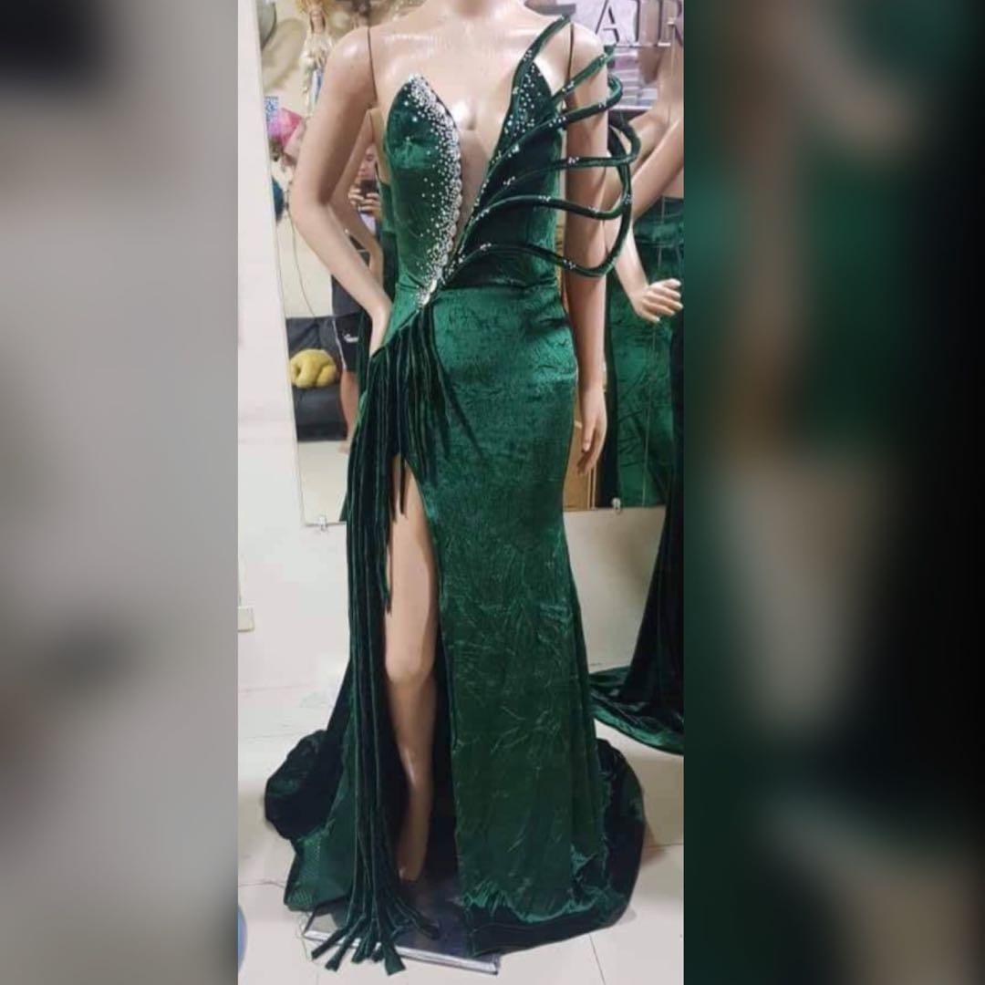 emerald long gown