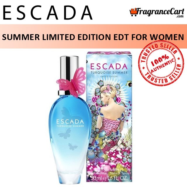Escada Turquoise Summer Limited Edition Edt For Women 30ml 50ml Eau De Toilette Turqoise Blue Brand New 100 Authentic Perfume Fragrance Beauty Personal Care Fragrance Deodorants On Carousell