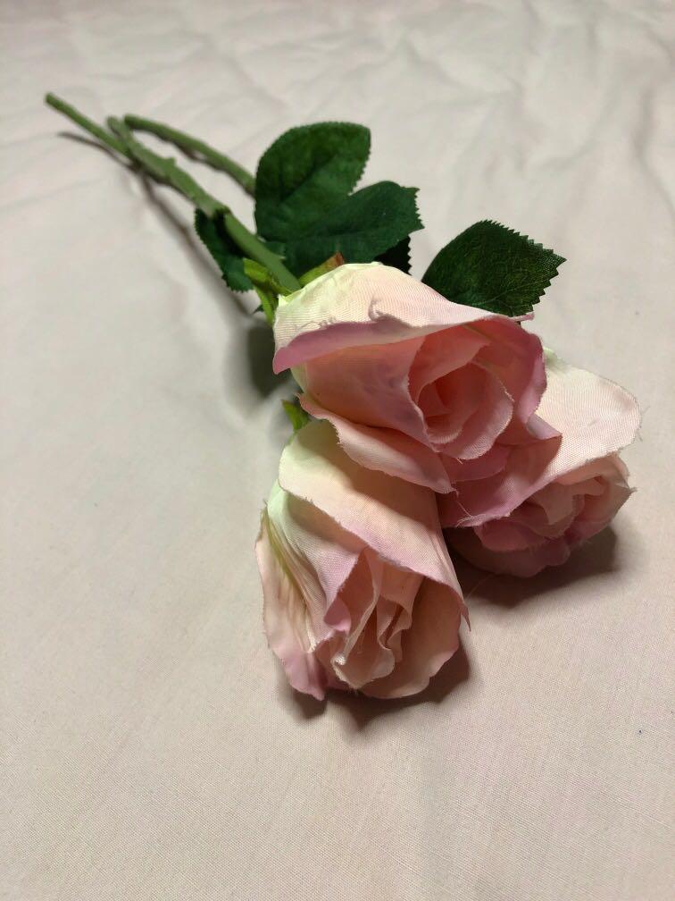 Fake pink roses, Hobbies & Toys, Stationery & Craft, Flowers & Bouquets