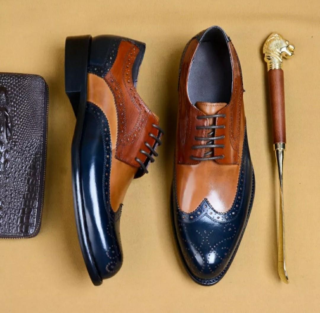 Genuine leather clearance mens dress shoes