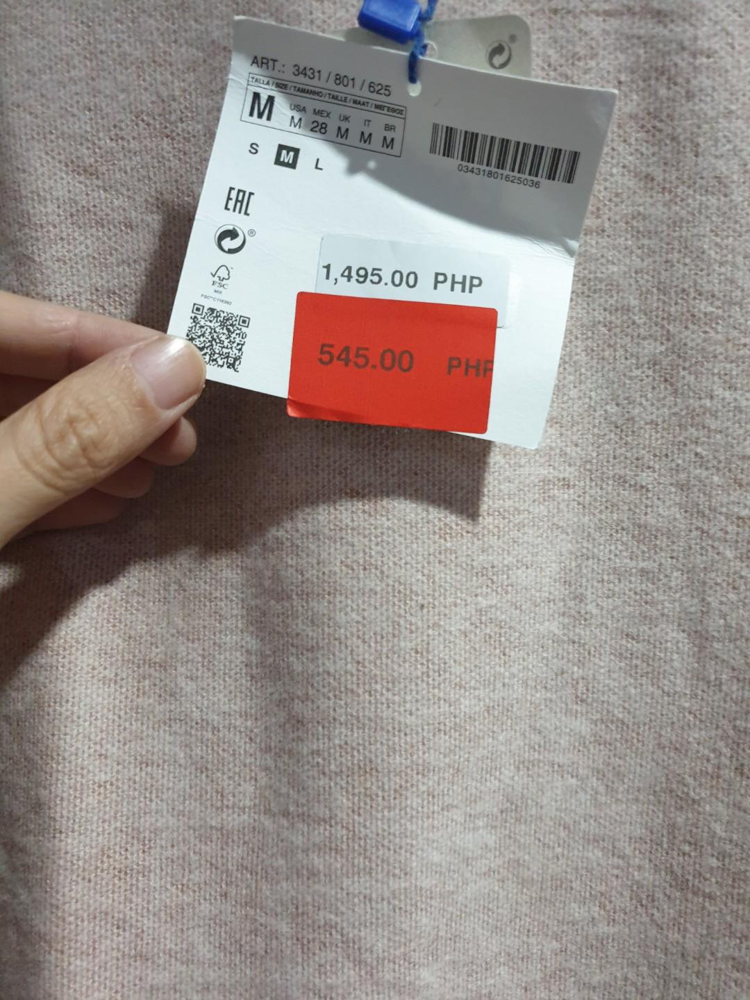 New zara oversized sweater top (Category: Others Tops) located in Makati City. Submitted by bargain_hunt (Listing ID 268621343, Image 2). Description: New with tag Original price p1495 Light blush color.