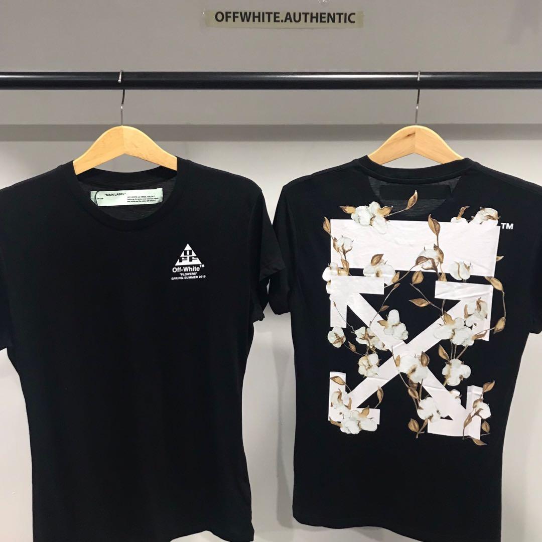 Off white cheap flower tee