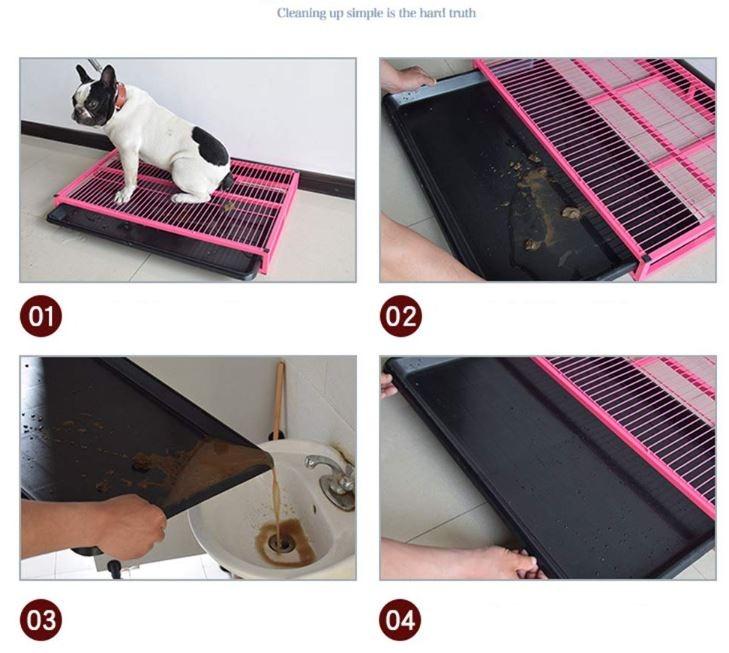 Pet Metal Pee Tray / Dog Toilet Tray/Large Capacity Metal Litter Box Furniture Puppy Pad Holde