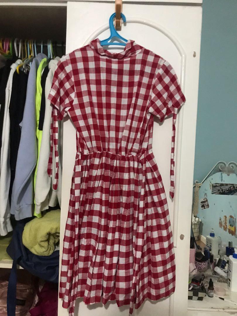 Red White Checkered Barn Dance Dress On Carousell