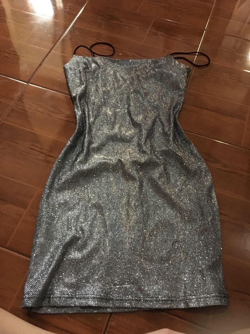 Silver Glitter Dress, Women's Fashion, Dresses & Sets, Dresses on Carousell