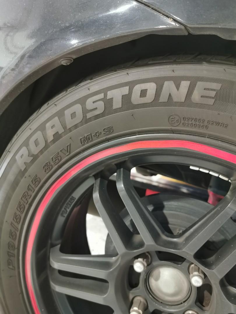 Taiwan Sport Rim and Tyres 15", Car Accessories, Tyres & Rims on Carousell