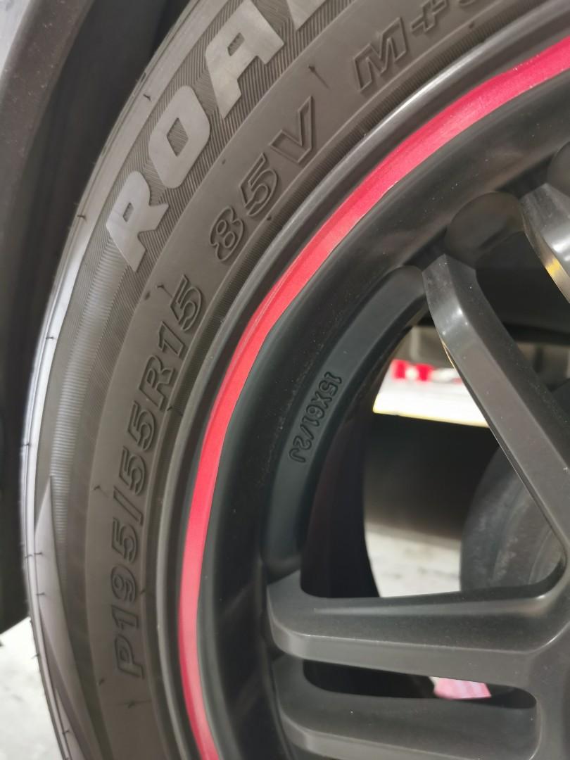 Taiwan Sport Rim and Tyres 15", Car Accessories, Tyres & Rims on Carousell
