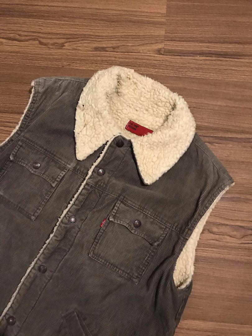 Vest Levis Sherpa Army Corduroy, Fesyen 
