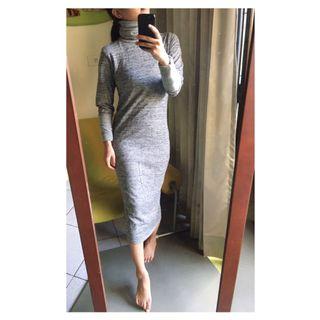 ZARA 高領貼身長洋裝