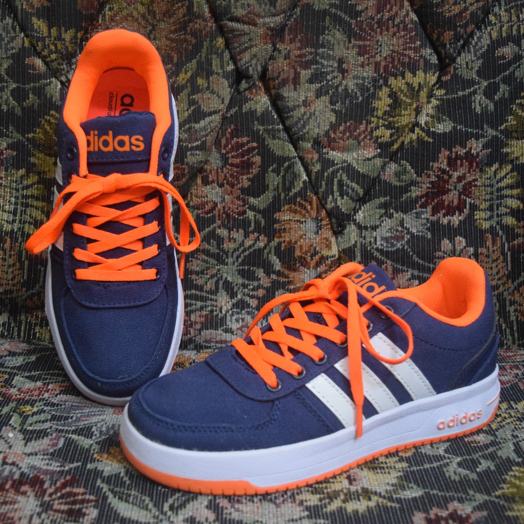 adidas navy blue and orange shoes